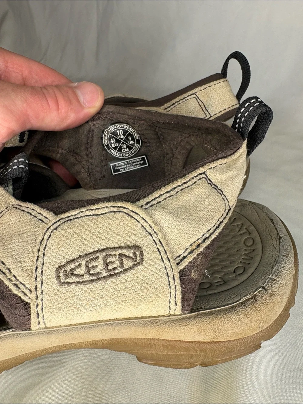 Men’s Keen Beige Closed-Toe Sport Sandals Waterproof Camping Hiking River Shoes